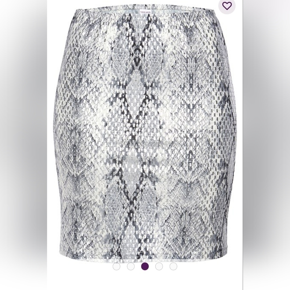 LASCANA Gray Foil Snake-Print Miniskirt Size 6 NWT - Picture 2 of 14